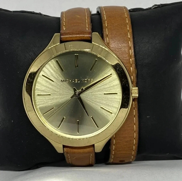 Michael Kors Jewelry - Michael Kors Runway MK2256 Women's Brown Leather Analog Dial Quartz Watch MP300